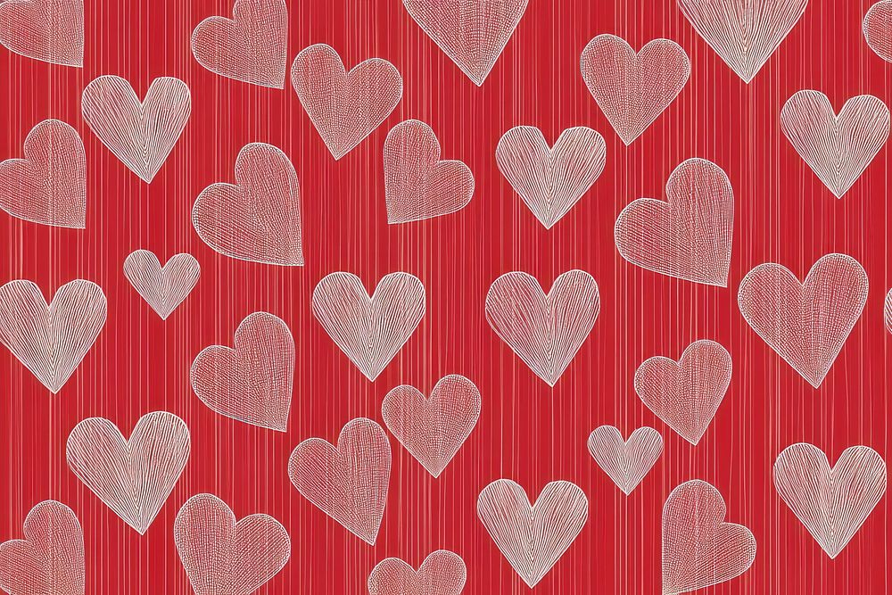 Seamless geometric pattern hearts illustration background.