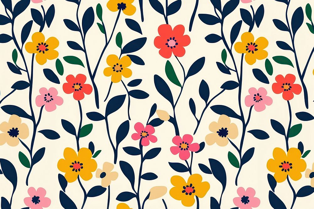 Flowers pattern illustration colorful design vector