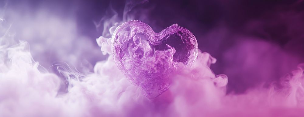 Bokeh heart background purple atmosphere romantic.