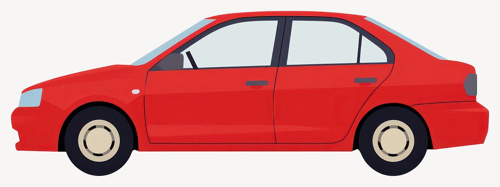 Red car transportation illustration automobile vector