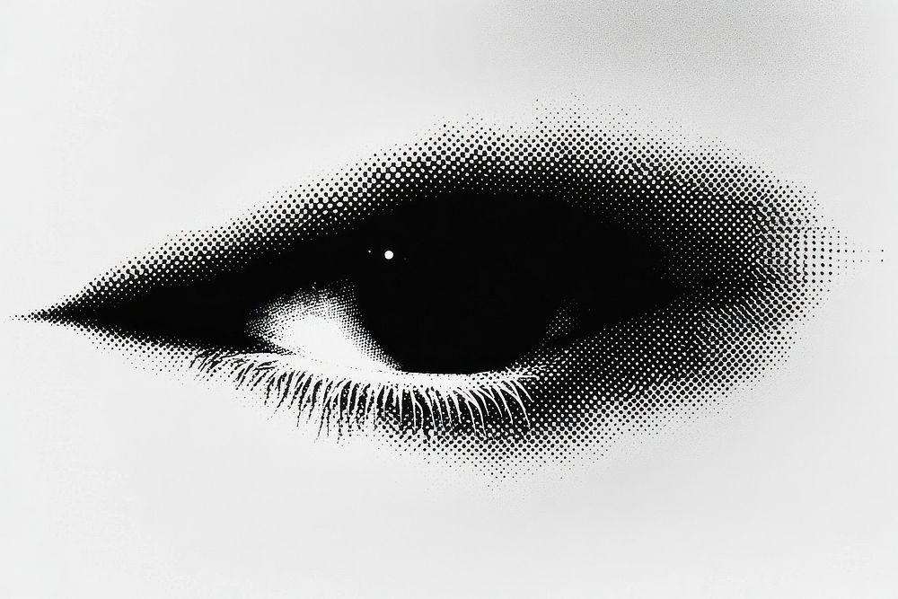 Eye halftone effect black.