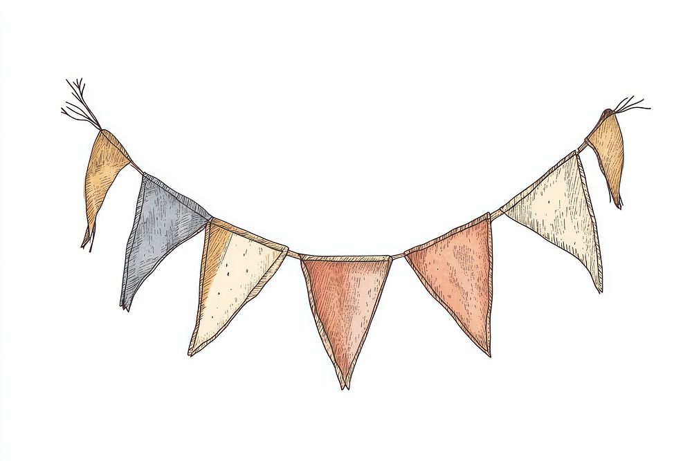 Bunting illustration vintage colors.