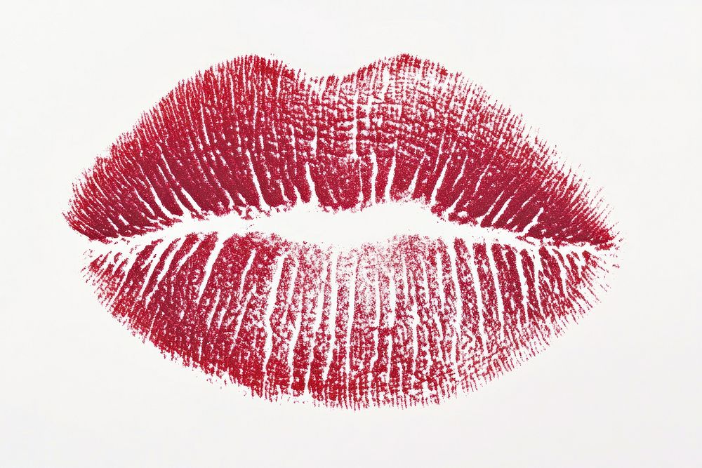 Kiss mark lipstick imprint illustration.