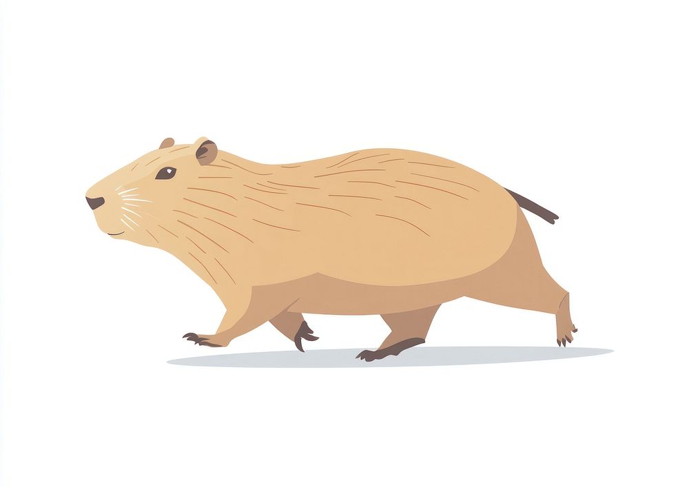Capybara illustration minimalist wildlife. | Free Photo Illustration