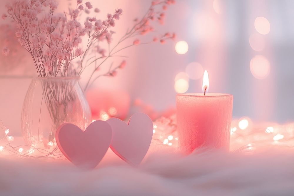 Atmosphere romantic candle shapes.