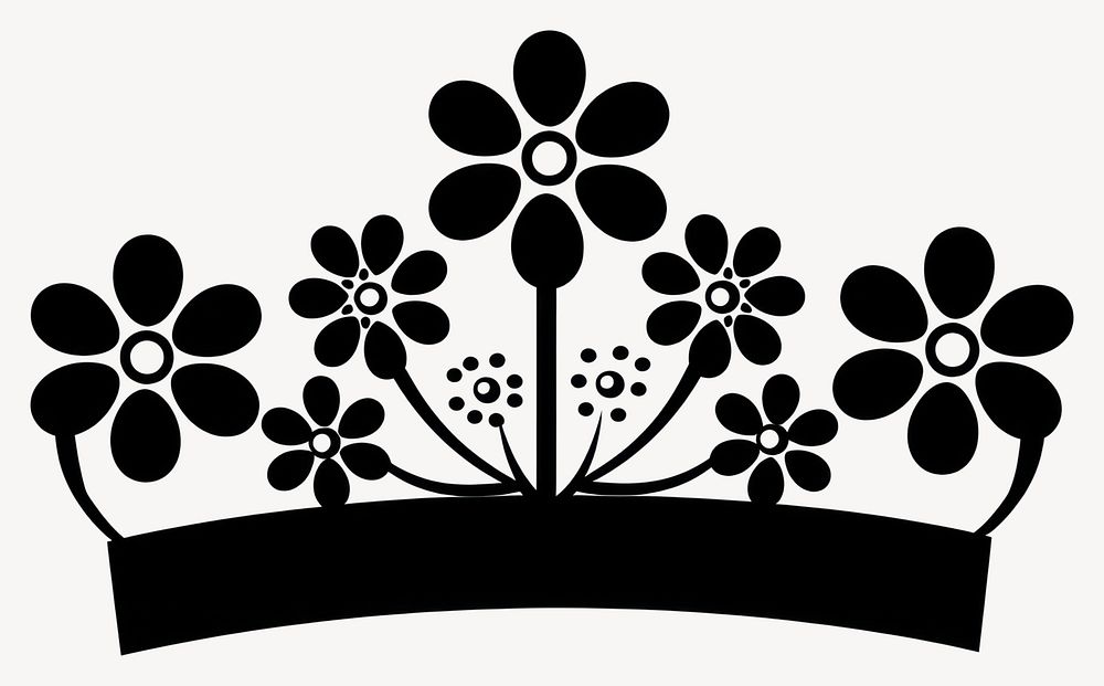 Flower crown illustration silhouette flower vector