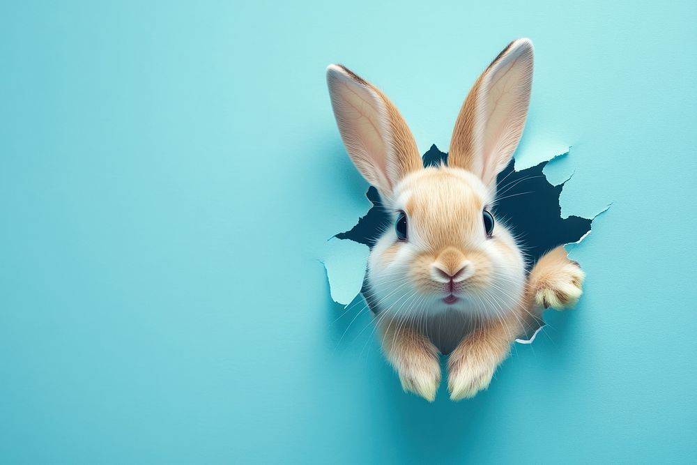 Bunny peeking out rabbit animal bunny.