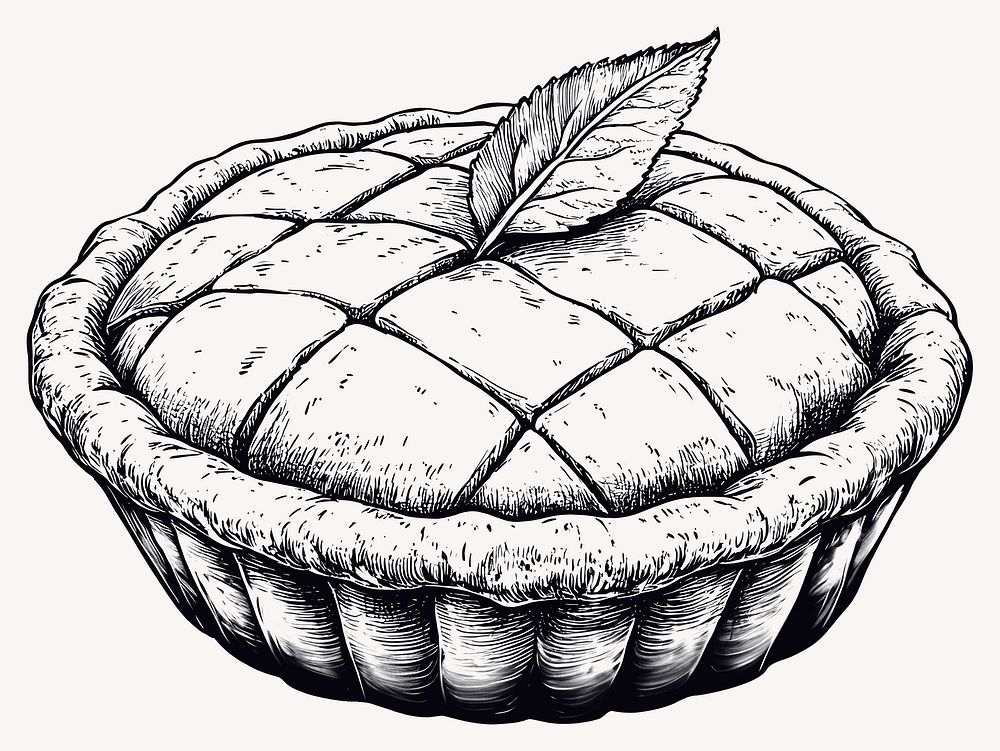 Apple pie art dessert sketch vector