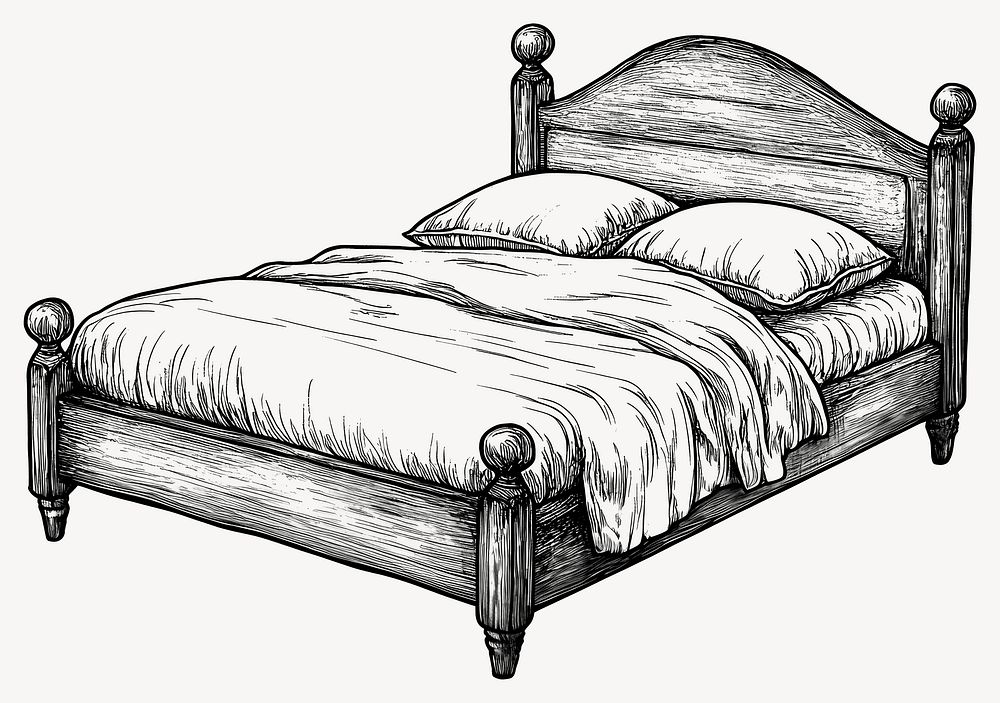 Bed furniture style art vector