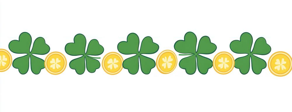 Funky vector clover border clovers yellow st..