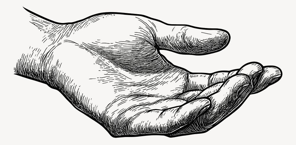 Hand holding art drawing sketch vector