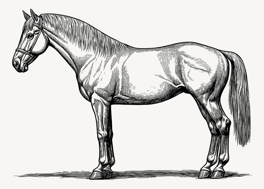 Horse sketch drawing animal vector