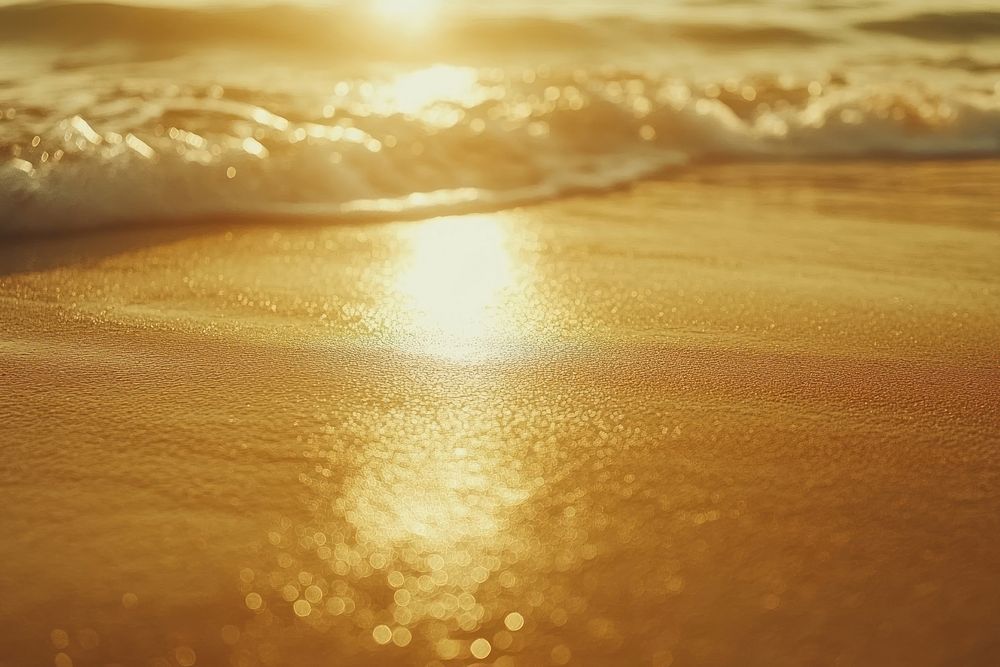 Beautiful beach sunset nature golden ocean.