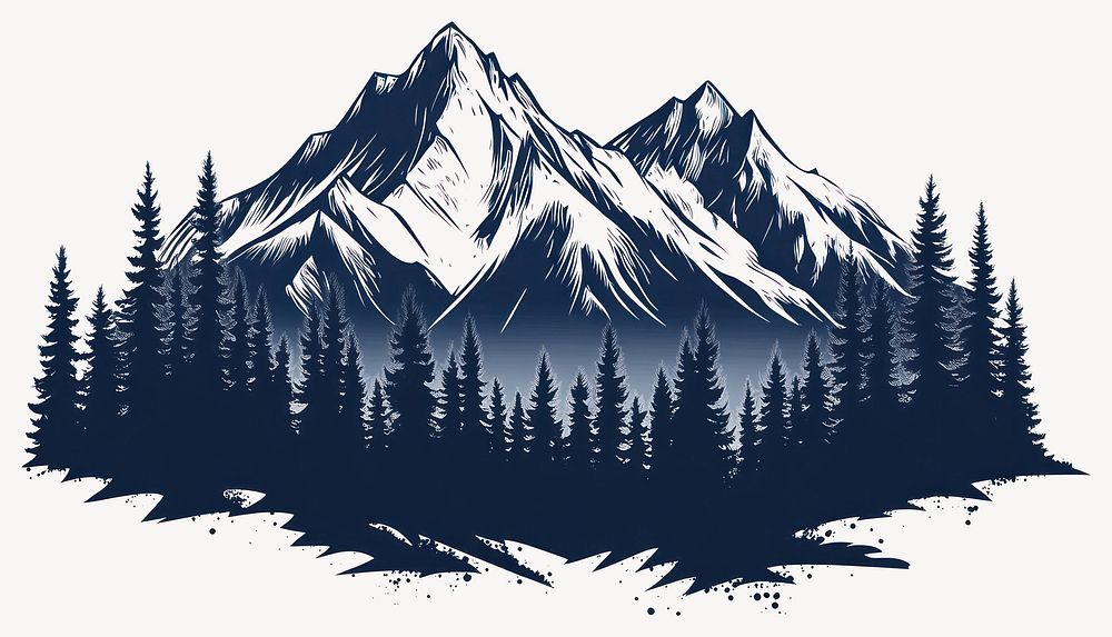 Landscape with mountains illustration scenery nature vector