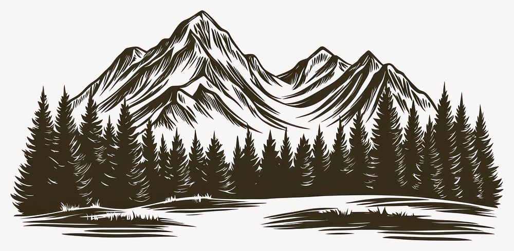 Landscape with mountains illustration wilderness outdoors vector