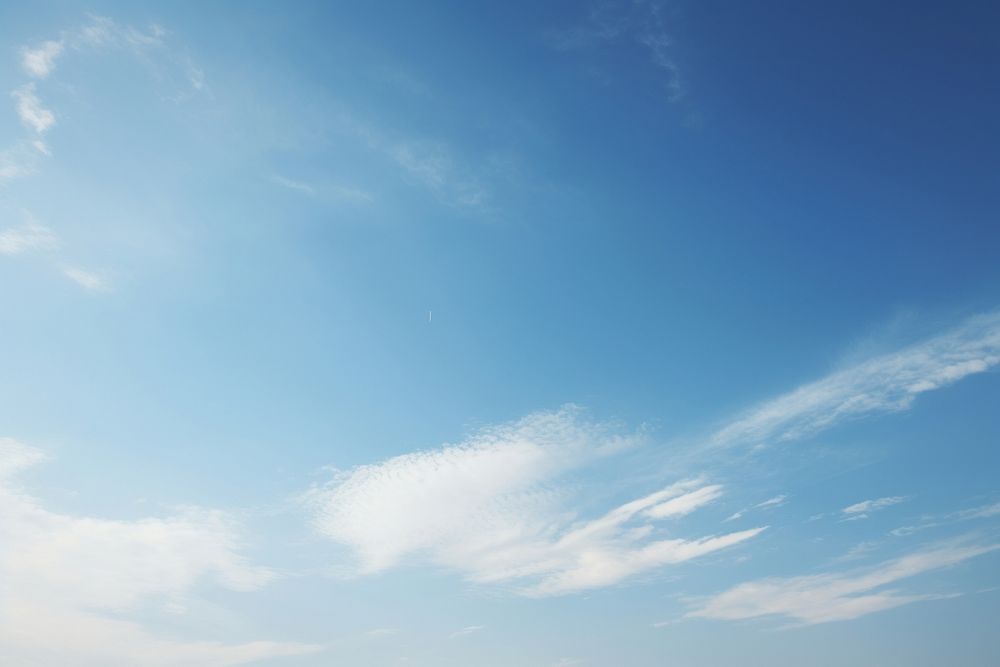 Blue sky with cirrus clouds atmosphere outdoors horizon.