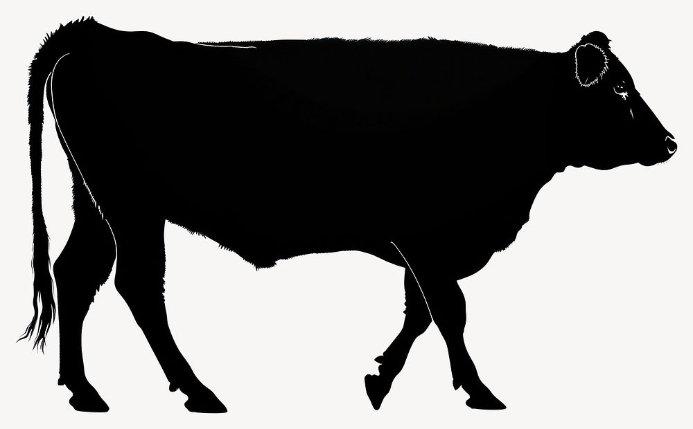 Dairy cow walking silhouette illustration animal vector