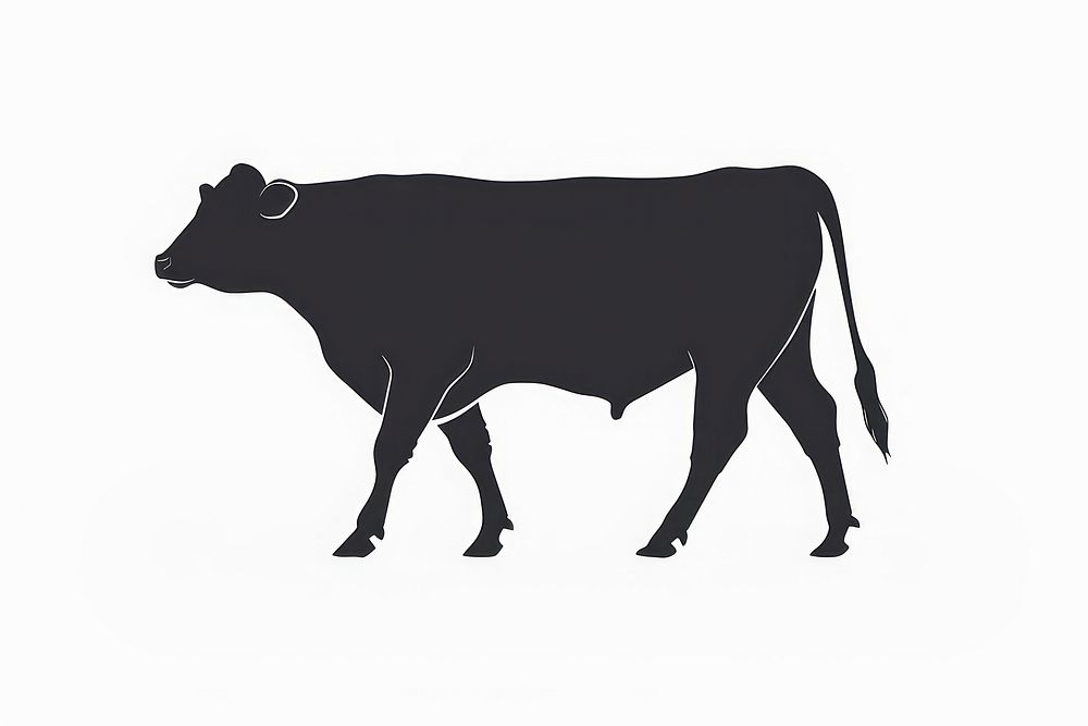 Cattle walking silhouette animal black.