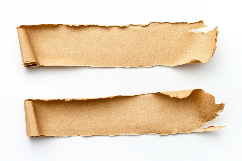 Ripped brown paper tape background isolated cardboard.