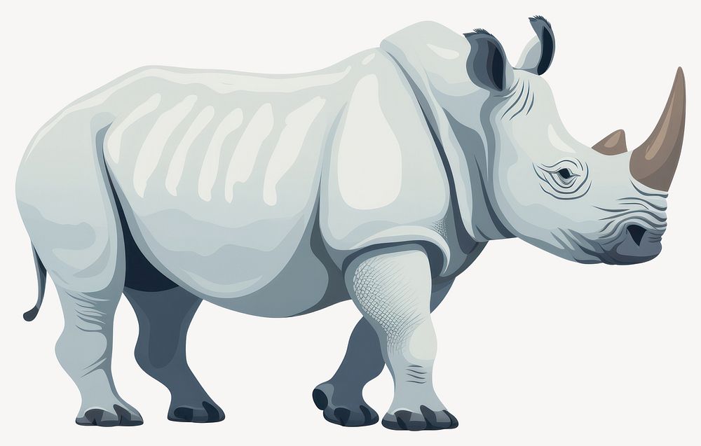 Rhinoceros walking rhino illustration wildlife vector