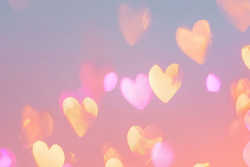 Blurred heart shapes bokeh background hearts pastel.