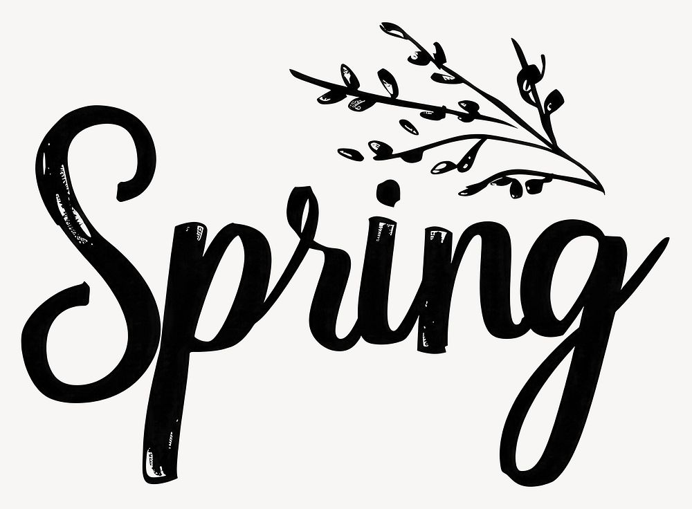 Illustration spring calligraphy handwriting vector