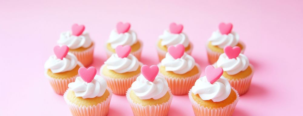 Heart patterm background cupcakes dessert hearts.