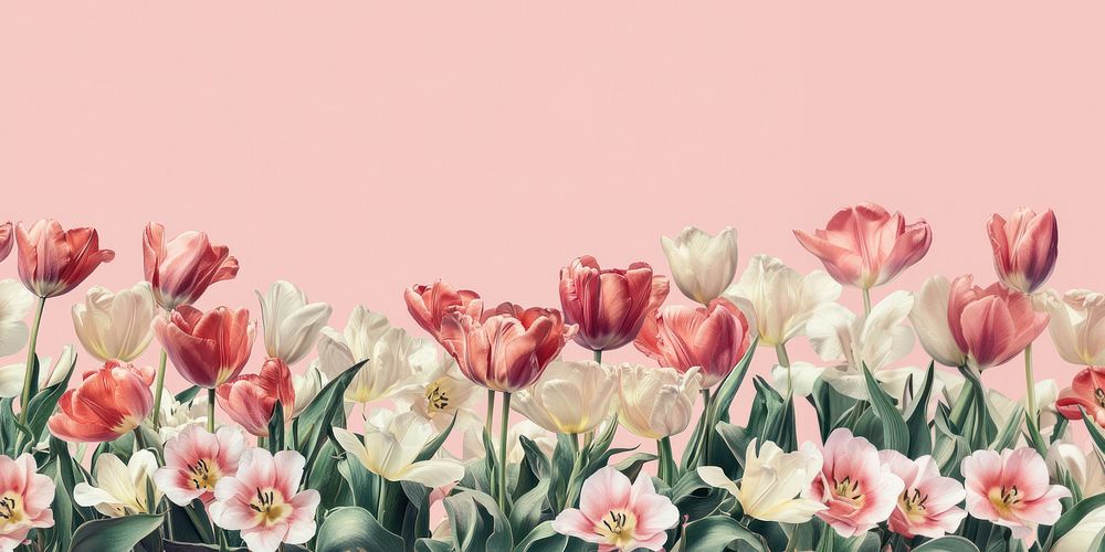 Tulip flowers borders tulip background nature.