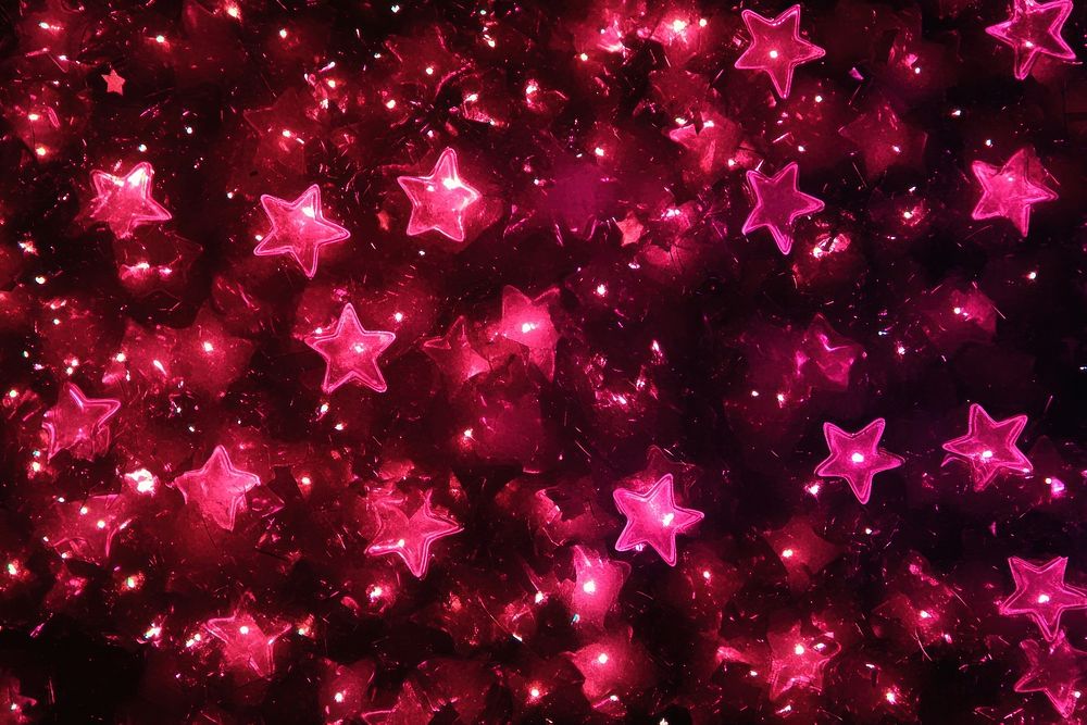 Background glowing stars pink.