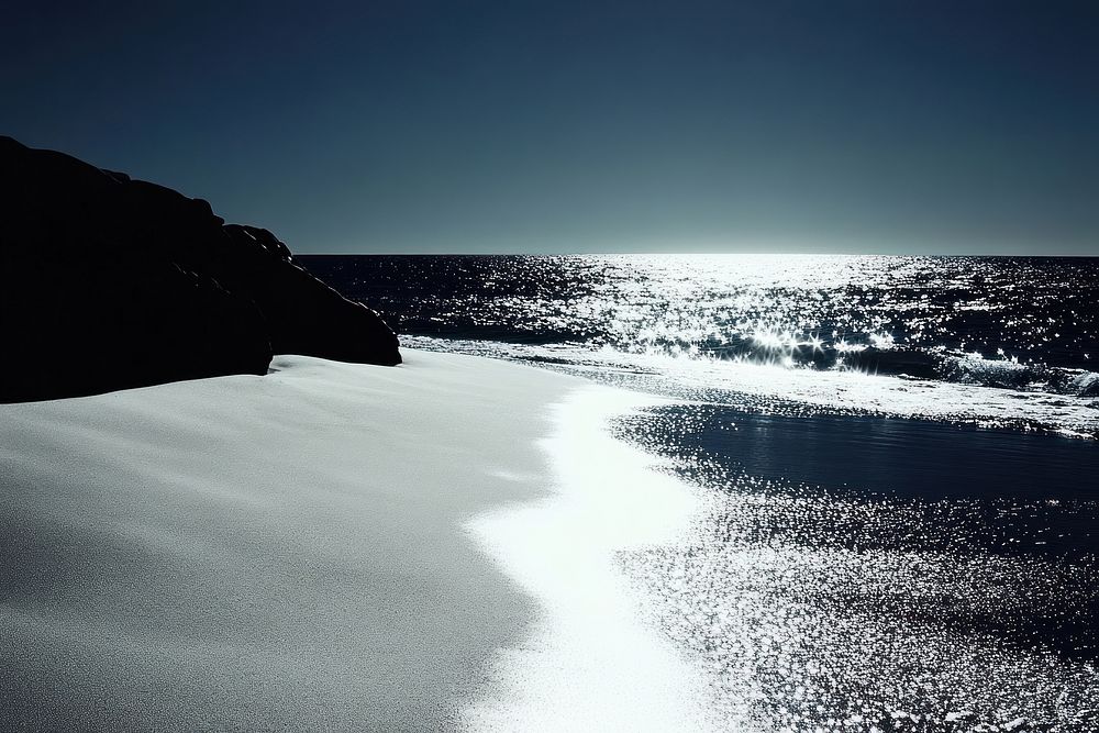 Beach landscape ocean water.