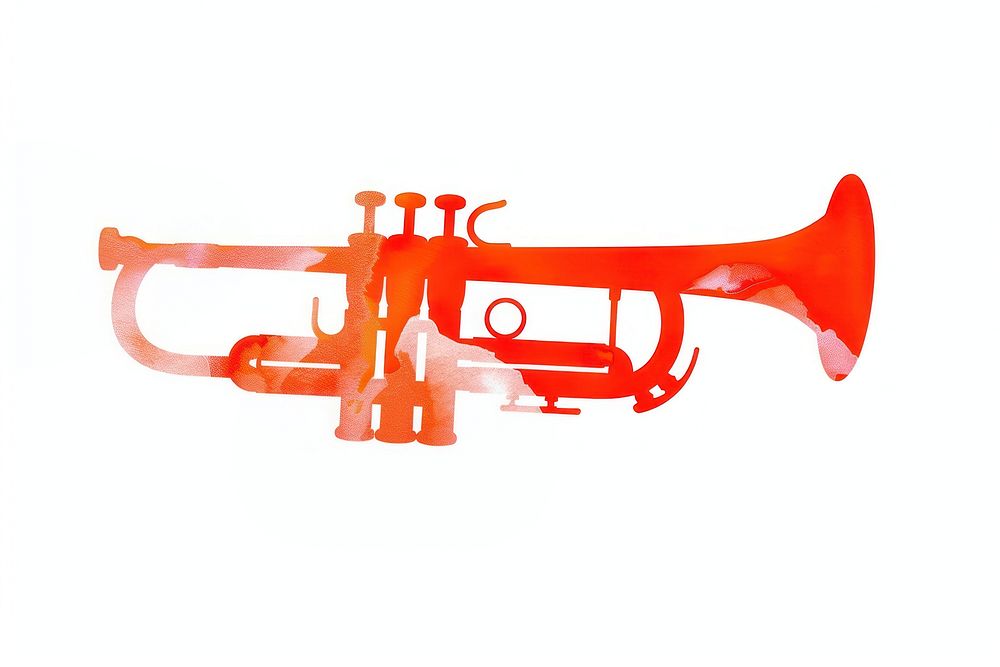 Trumpet illustration flugelhorn instrument watercolor.