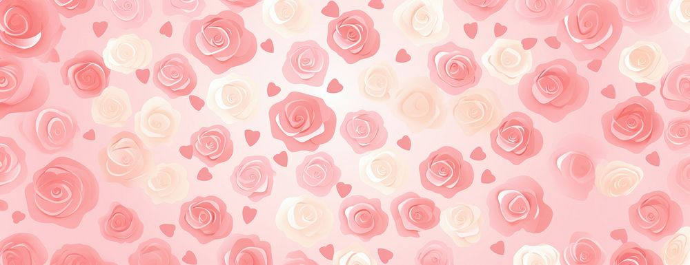 Roses pattern background hearts.