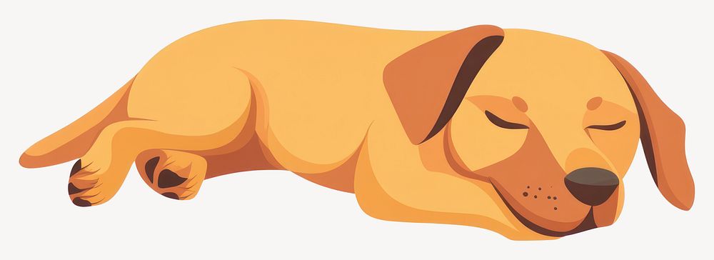 Dog illustration sleeping animal vector