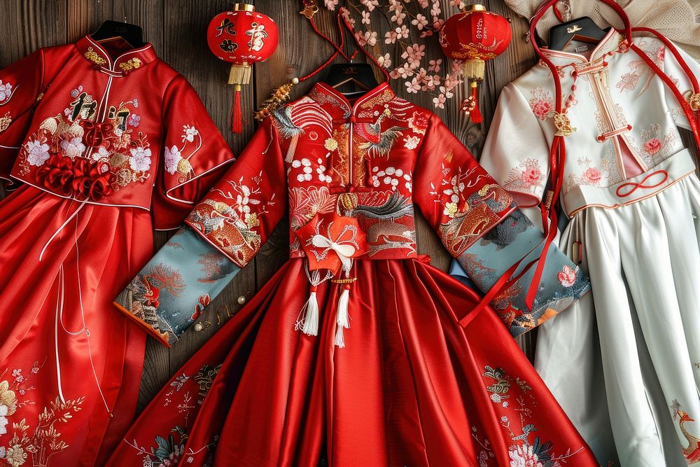 Chinese New Year festival clothing wedding chinese.