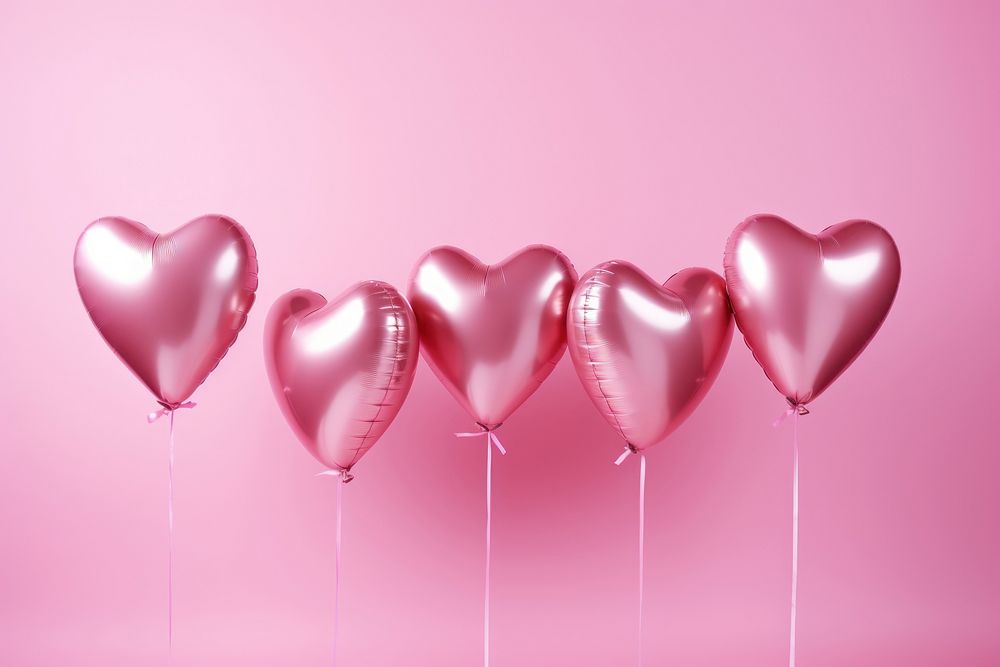 Pink heart shaped balloon valentine's background.