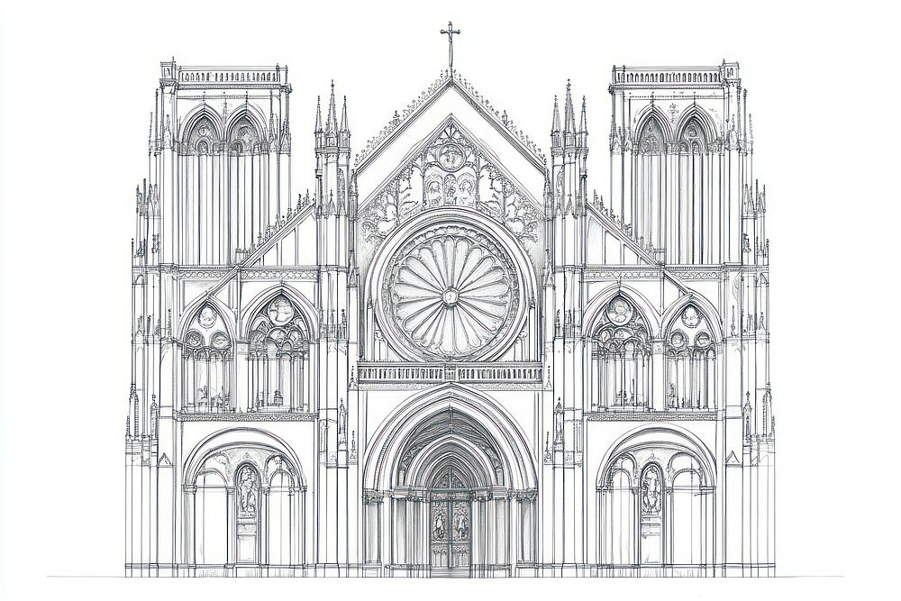 Renaissance Cathedal drawing architectural architecture.