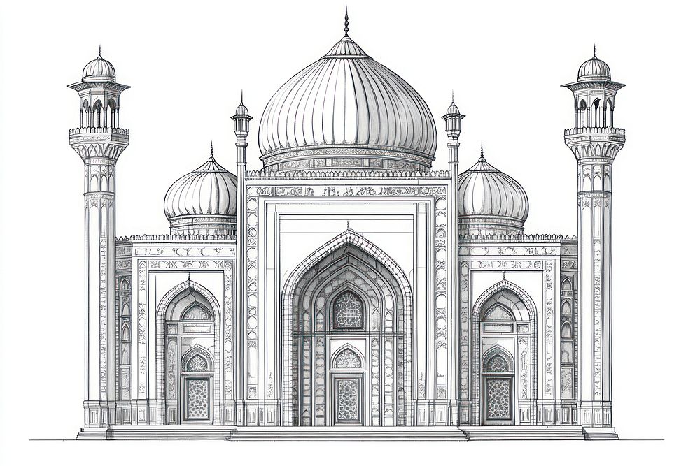 Islamic architecture drawing arches architectural.