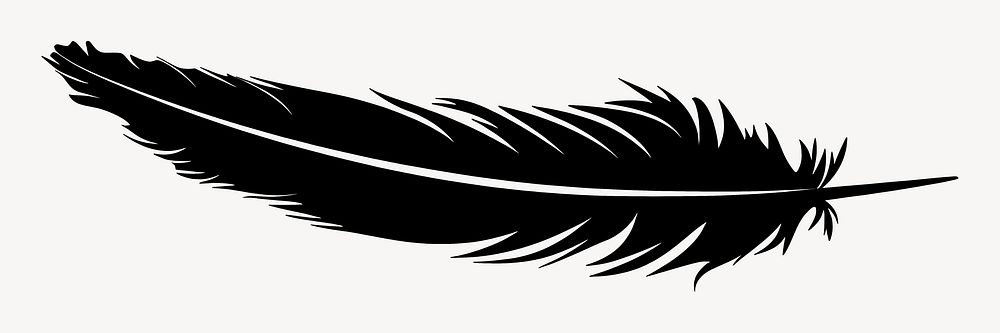 Flying feather silhouette black illustration vector