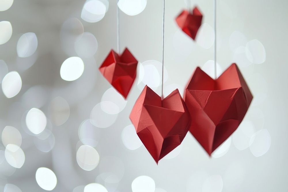 Hearts background hanging paper.