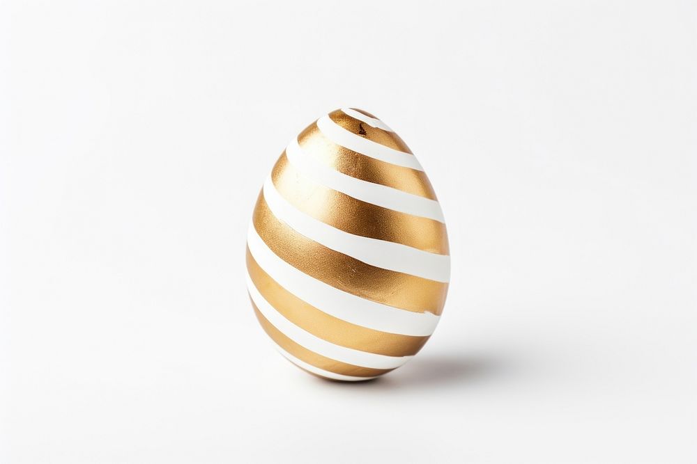 Glod and white cute chocolate easter egg decorative minimalist decoration.