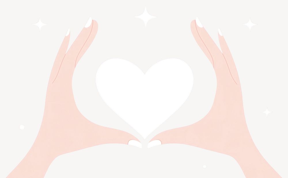 Hands forming a heart shape illustration background symbol vector