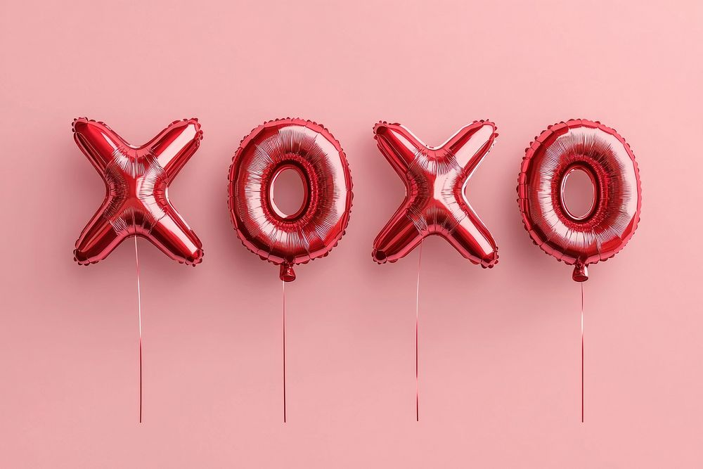 Balloons letters xoxo red.