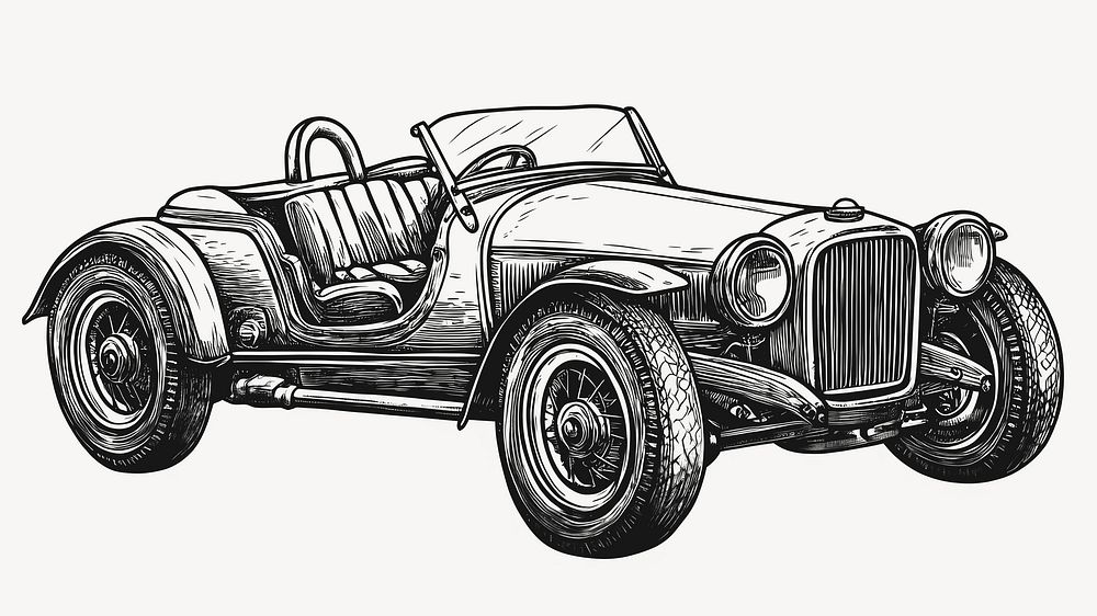 Vintage car automobile vehicle sketch vector