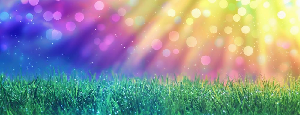 Grass background rainbow nature.