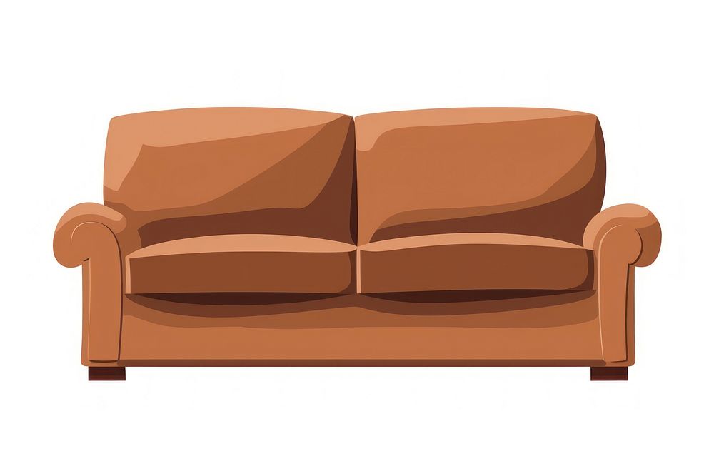 Brown sofa illustration furniture couch.