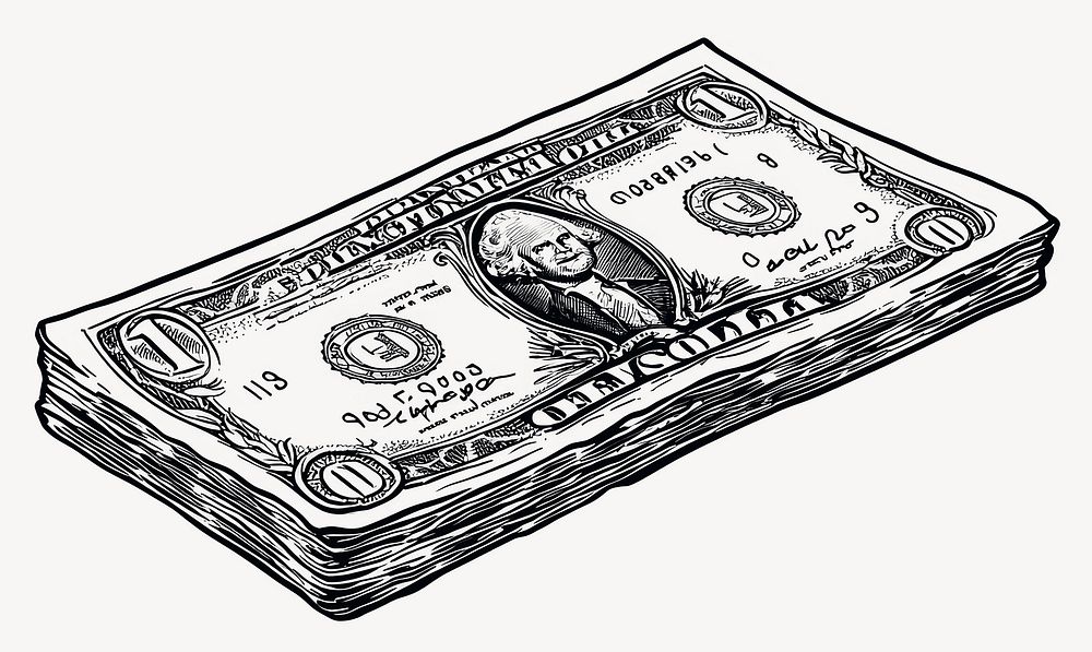 Money dollar black white vector