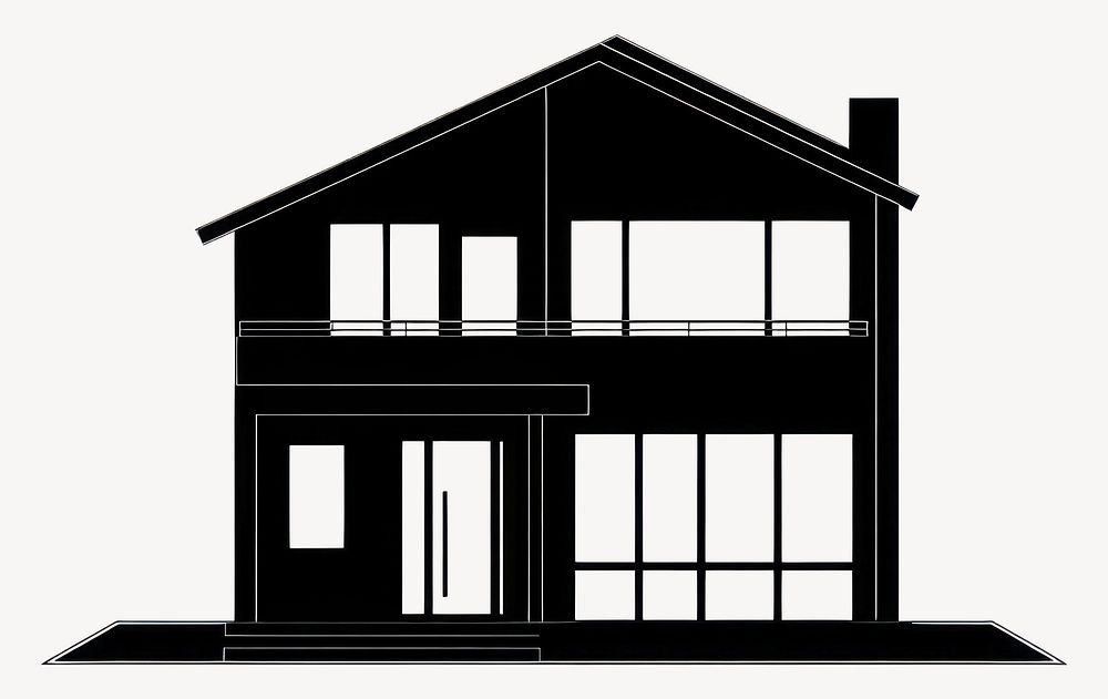 Contemporary suburb house architecture illustration silhouette vector