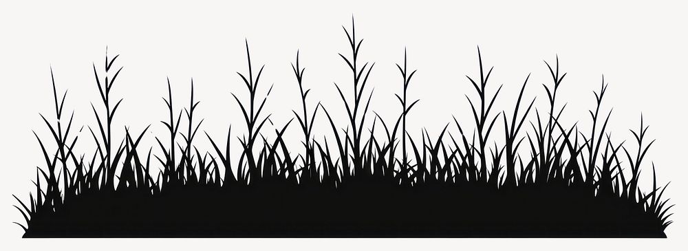 Grass bush illustration silhouette vector vector