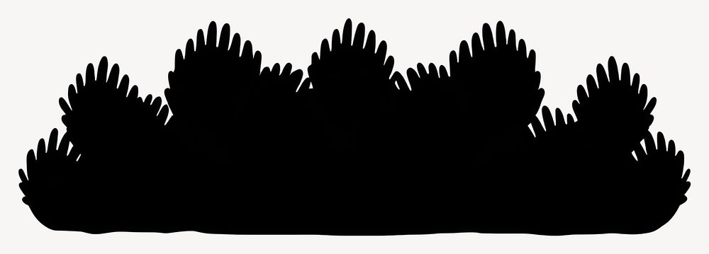 Grass bush illustration silhouette black vector