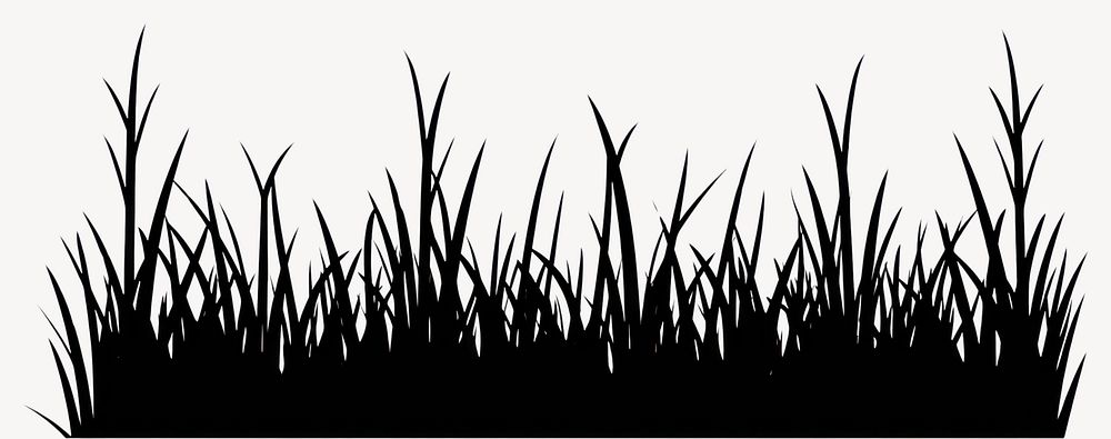 Grass bush illustration silhouette vector vector